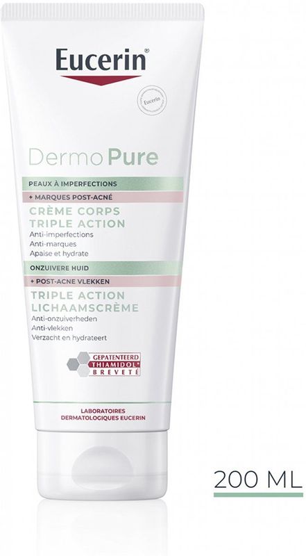 Eucerin - DermoPure Triple Action - Body Crème - Vermindert Onzuiverheden - 200 ml