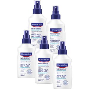 Hansaplast Wondspray - Wondreiniging - Wondontsmetting - Voordeelverpakking - 5 x 100ml