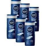 NIVEA MEN Protect & Care - Douchegel - Met aloë vera - Voor huid, haar en gezicht - Voordeelverpakking 6 x 250 ml