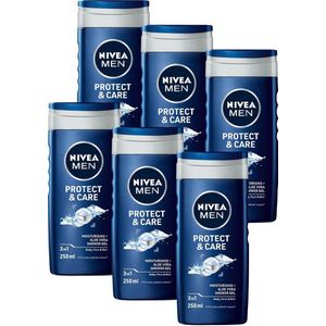 NIVEA MEN Protect & Care - Douchegel - Met aloë vera - Voor huid, haar en gezicht - Voordeelverpakking 6 x 250 ml