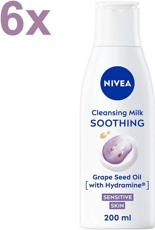 6x Nivea Reinigingsmelk Sensitive 200 ml