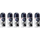 Nivea - Men Black & White Invisible Roll'On Deo - 6 x 50 ml