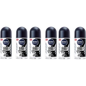Nivea - Men Black & White Invisible Roll'On Deo - 6 x 50 ml