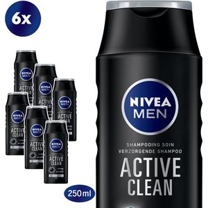 NIVEA MEN Active Clean - 6 x 250 ml - Voordeelverpakking - Shampoo