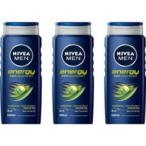 NIVEA Douchegel XL - Men Energy - 3 x 400 ml