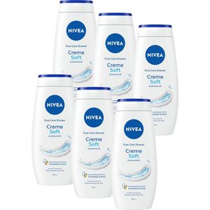 NIVEA Crème Soft Douchecrème - Body Wash - Met amandelolie - Hydraterende Douche Crème - 6 x 250 ml - Voordeelverpakking