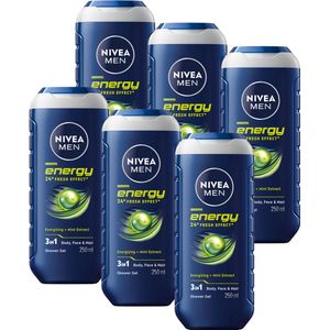 NIVEA Men - Energy - Douchegel - 500 ml - Transparant Blauw