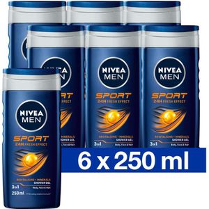 NIVEA Sport douchegel - 6 x 250 ml - voordeelverpakking