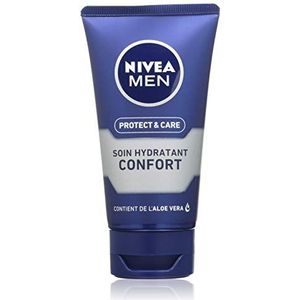 NIVEA MEN Protect & Care vochtinbrengende comfort (1 x 75 ml), gezichtsverzorging verrijkt met vitamine B5 en aloë vera, hydraterende crème voor mannen