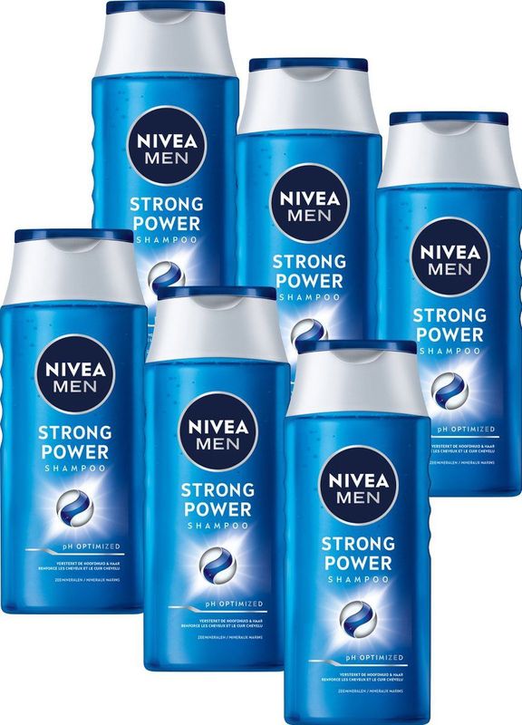 NIVEA MEN - Strong Power - Shampoo - 6 x 250 ml