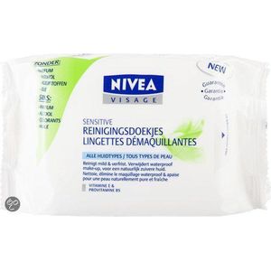 Nivea - Sensitive - Reinigingsdoekjes - Hydraterend - Parfumvrij - 25 Stuks