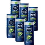 6x Nivea Energy douchegel for men (250 ml)