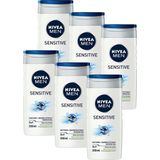 NIVEA MEN Sensitive - Douchegel - 3-in-1 doucheverzorging - Duurzaam product - Voordeelverpakking 6 x 250 ml