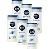 NIVEA MEN Sensitive Douchegel - 3-in-1 Shower Gel - Shampoo - Voordeelverpakking - 6 x 250 ml