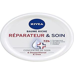 NIVEA Reparatiebalsem en verzorging, 72 uur, extra droge en getrokken huid (1 x 300 ml), lichaamsbalsem met verzorgingsconcentraat NIVEA & Dexpanthenol, lichaamsverzorging hydraterend 72 uur
