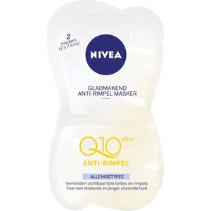 NIVEA Q10plus Gladmakend Anti-Rimpel Masker - 2 x 7,5 ml -Gezichtsmasker