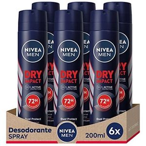 Nivea Men Nivea Men Spray Dry Impact Men - 200 ml - 6 stuks