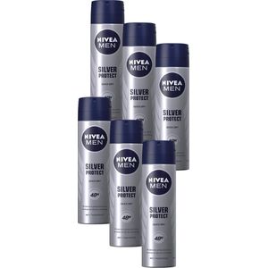 NIVEA MEN Silver Protect Dynamic Power Deodorant Spray - 6 x 150 ml - Voordeelverpakking