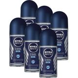 NIVEA MEN Cool Kick Anti-Transpirant Deo Roller - Deodorant - 6 x 50 ml - Voordeelverpakking