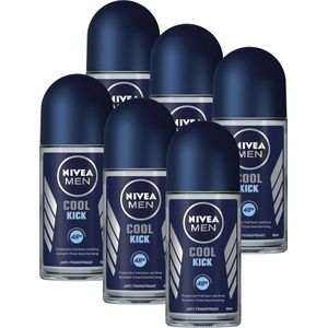 NIVEA MEN Cool Kick Anti-Transpirant Deo Roller - Deodorant - 6 x 50 ml - Voordeelverpakking
