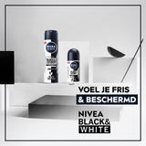 NIVEA MEN Invisible for Black & White Original Anti-Transpirant Deo Roller - Deodorant - 6 x 50 ml - Voordeelverpakking