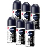 NIVEA MEN Invisible for Black & White Original Anti-Transpirant Deo Roller - Deodorant - 6 x 50 ml - Voordeelverpakking