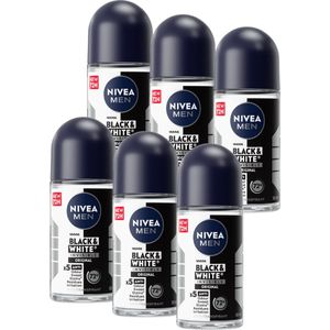 NIVEA MEN Invisible for Black & White Original Anti-Transpirant Deo Roller - Deodorant - 6 x 50 ml - Voordeelverpakking