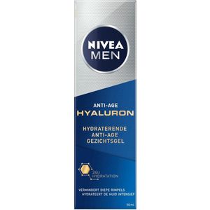 NIVEA MEN Hydraterende Anti-Age Gezichtsgel - Normale en rijpe huid - Creme Gezicht - Gezichtscreme Met hyaluronzuur - 50 ml