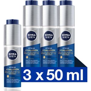 Nivea - Men Hyaluron Gezichtsgel - 3x 50 ml - Hydraterend - Anti-Age