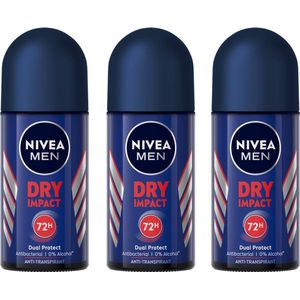 NIVEA MEN Dry Impact - 3 x 50 ml - voordeelverpakking - Deodorant Roller