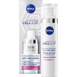 NIVEA CELLular Expert Filler Anti-Age Serum Gezicht - Skincare voor Ouder wordende huid - Gezichtsserum met hyaluronzuur en Puur Foliumzuur - 40 ml
