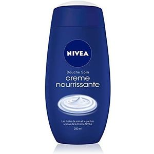 NIVEA Douche verzorgende crème (1 x 250 ml), douchecrème met unieke geur van de crème, hydraterende en voedende verzorging voor zeer droge huid