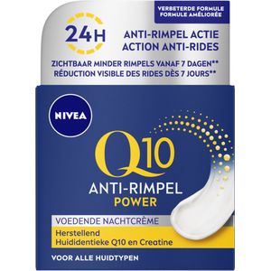 NIVEA Q10 POWER Anti-Rimpel Nachtcrème - Alle huidtypen - Verrijkt met Q10 en creatine - 50 ml