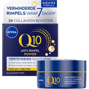 NIVEA Q10 POWER Anti-Rimpel Nachtcrème - Alle huidtypen - Crème Verrijkt met Q10 en creatine - 50 ml