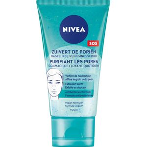 NIVEA Essentials Dagelijkse Reinigingsscrub - Reinigingsscrub - Voor de onzuivere huid - Melkzuur - Magnolia extract - 150 ml