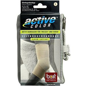 BORT ActiveColor Elleboogbrace Tennisarm - Elleboogbandage – Tenniselleboog Brace – Elleboog Brace Golfarm – Elleboogsteun Maat: L, Beige