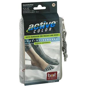 BORT ActiveColor Enkelbrace - Sport Enkelbandage - Sport Enkelbrace - Geschikt voor Overbelasting - Universeel - Enkelondersteuning - Voet Brace - Enkel Brace - Enkelomvang: M, Beige