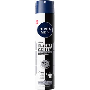 NIVEA MEN - Deodorant Spray Invisible For Black & White Power - 200 ml - Anti-transpirant - 72 uur Bescherming