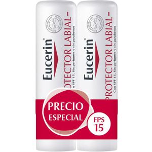 Lip balm Eucerin Protector Labial Lote 2 Units Spf 15 Pack 4,8 g