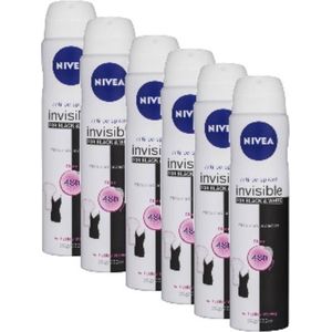 6x 150ml Nivea Invisible Black and white deodorant