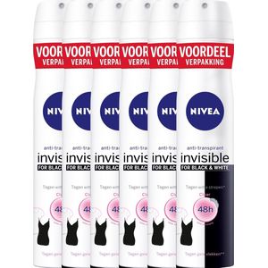 NIVEA Invisible For Black & White Clear Spray 200ml voordeelpakket 5+1 gratis