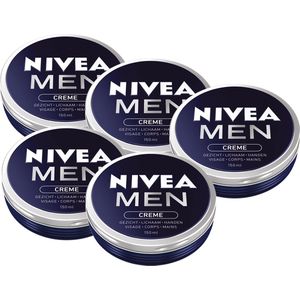 NIVEA MEN crème - Alle huidtypen - Verrijkt met vitamine E - Hydrateert en verzorgt - 5 x 150 ml