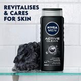 NIVEA - Active Clean - Douchegel - Houtskool - 3-in-1 - 6 x 500 ml