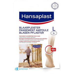 Hansaplast - Blarenpleister Groot - 5 stuks - Sterke kleefkracht - Waterproof