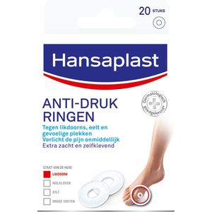 Hansaplast Anti Drukringen Pleisters - 20 stuks - Likdoorn - Eelt - Voet - Eksteroog Pleister