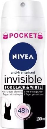 NIVEA Invisible For Black & White Clear - 100 ml - Pocketsize - Deodorant Spray