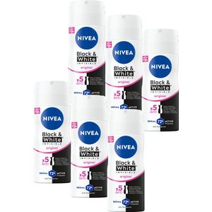 NIVEA - Invisible For Black & White - Anti-Transpirant Spray - Original - 6 x 100ml