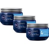 NIVEA MEN - Styling Cream Haargel - 3 x 150 ml - Flexibele Fixatie - Gezonde Glans