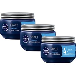 NIVEA MEN - Styling Cream Haargel - 3 x 150 ml - Flexibele Fixatie - Gezonde Glans