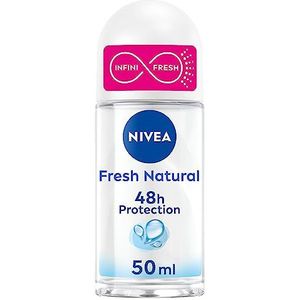 NIVEA Fresh Natural 0% deodorant voor dames, 48 uur effect, anti-transpiratie, oksels, langdurige frisheid, anti-transpirant zonder aluminium, 4 stuks